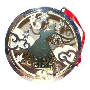 RARE LENOX STAMPED 3-D SILVER JEWELED ANGEL ORNAMENT